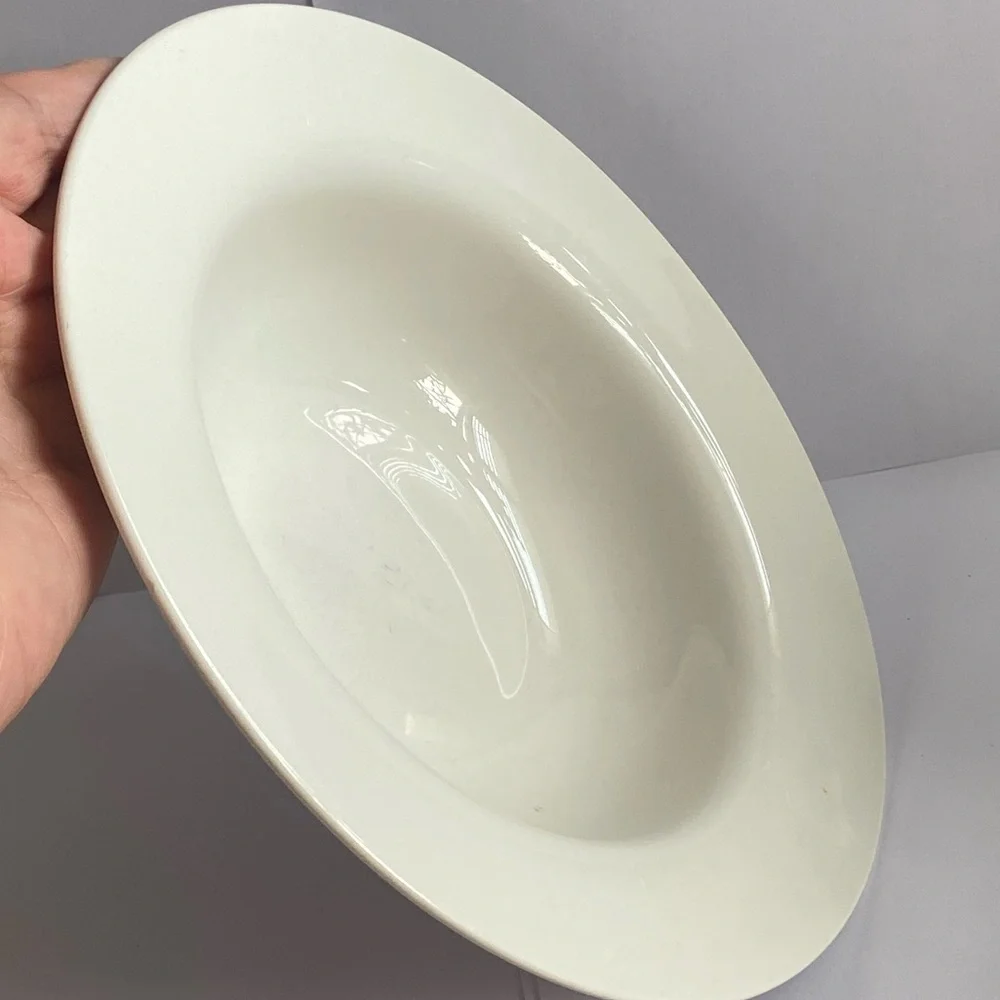 3 Pier 1 New Essentials Classic White Rimmed Soup Salad Pasta Bowl Discontinued